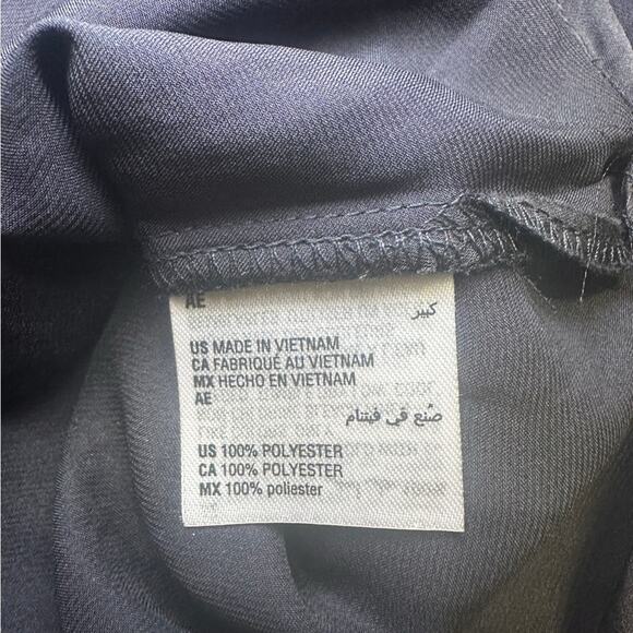 INC International Concepts Black Blouse Size Large Button Up Silky NWT - Picture 4 of 7